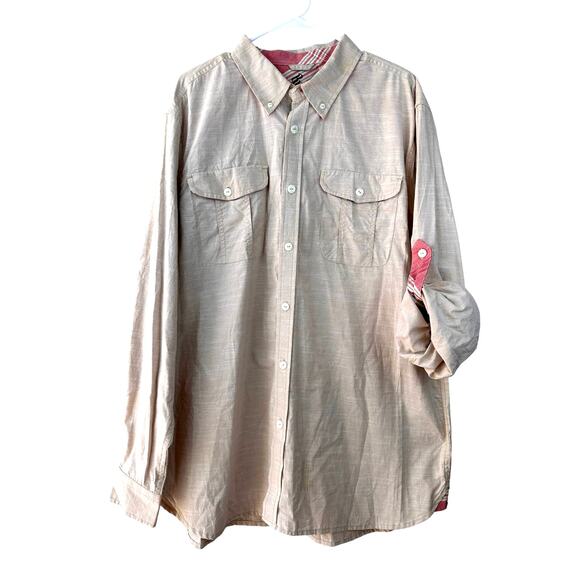 Rocawear Men's Sz: 2XL Beige Cotton Button Down Classic Casual Shirt NEW - Picture 1 of 13